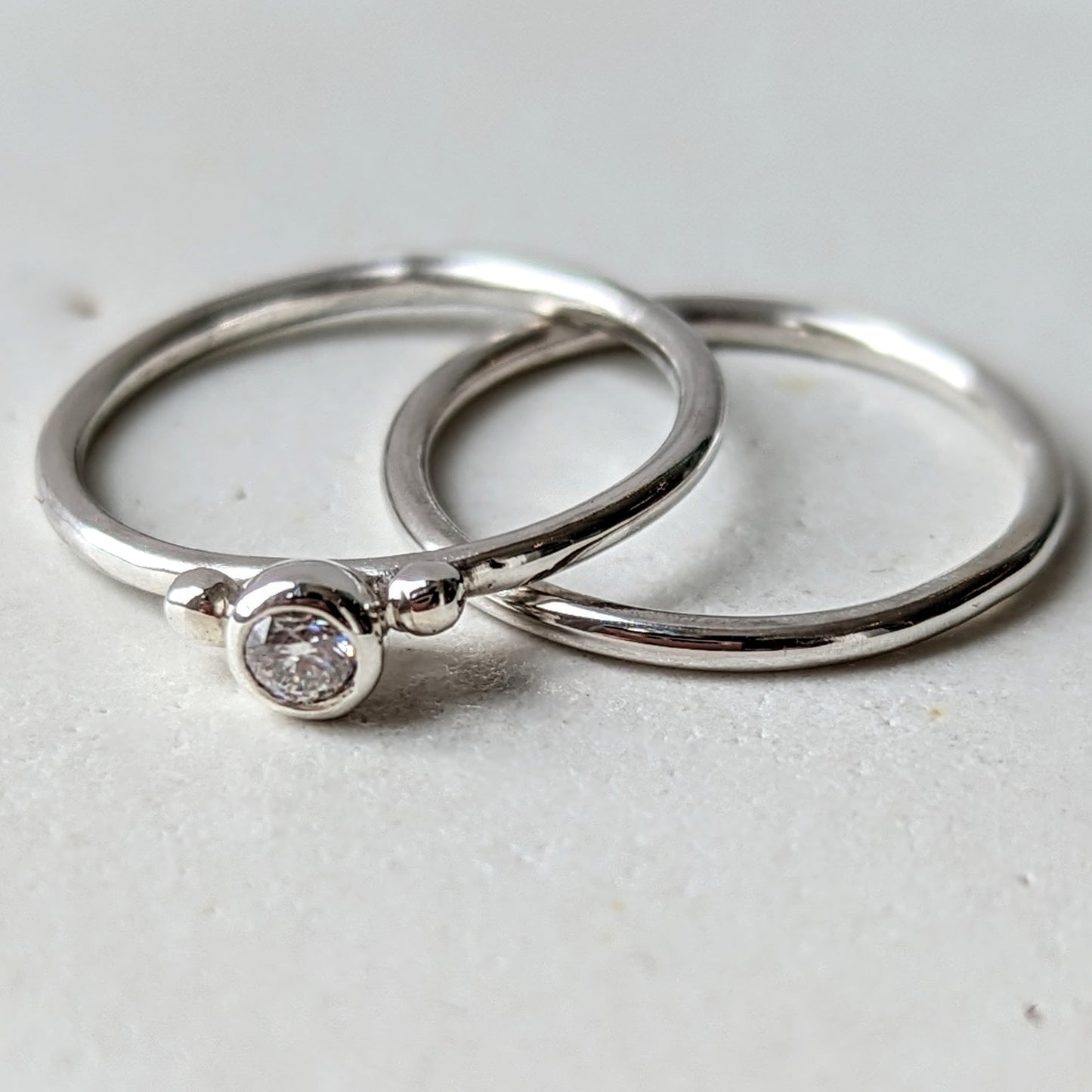 Moissanite Silver Engagement Stacking Rings - DEI CollectionRingsBooblinka Jewellery