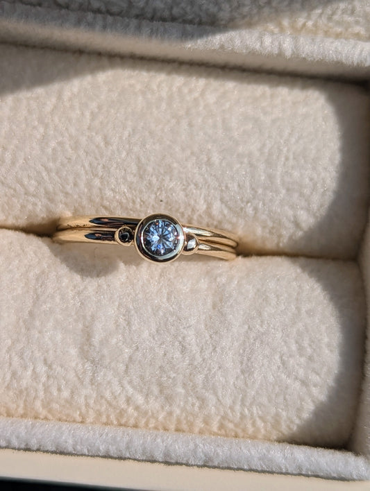 Yellow Gold Moissanite Engagement Ring Set – Last Pair Available - DEI Collection