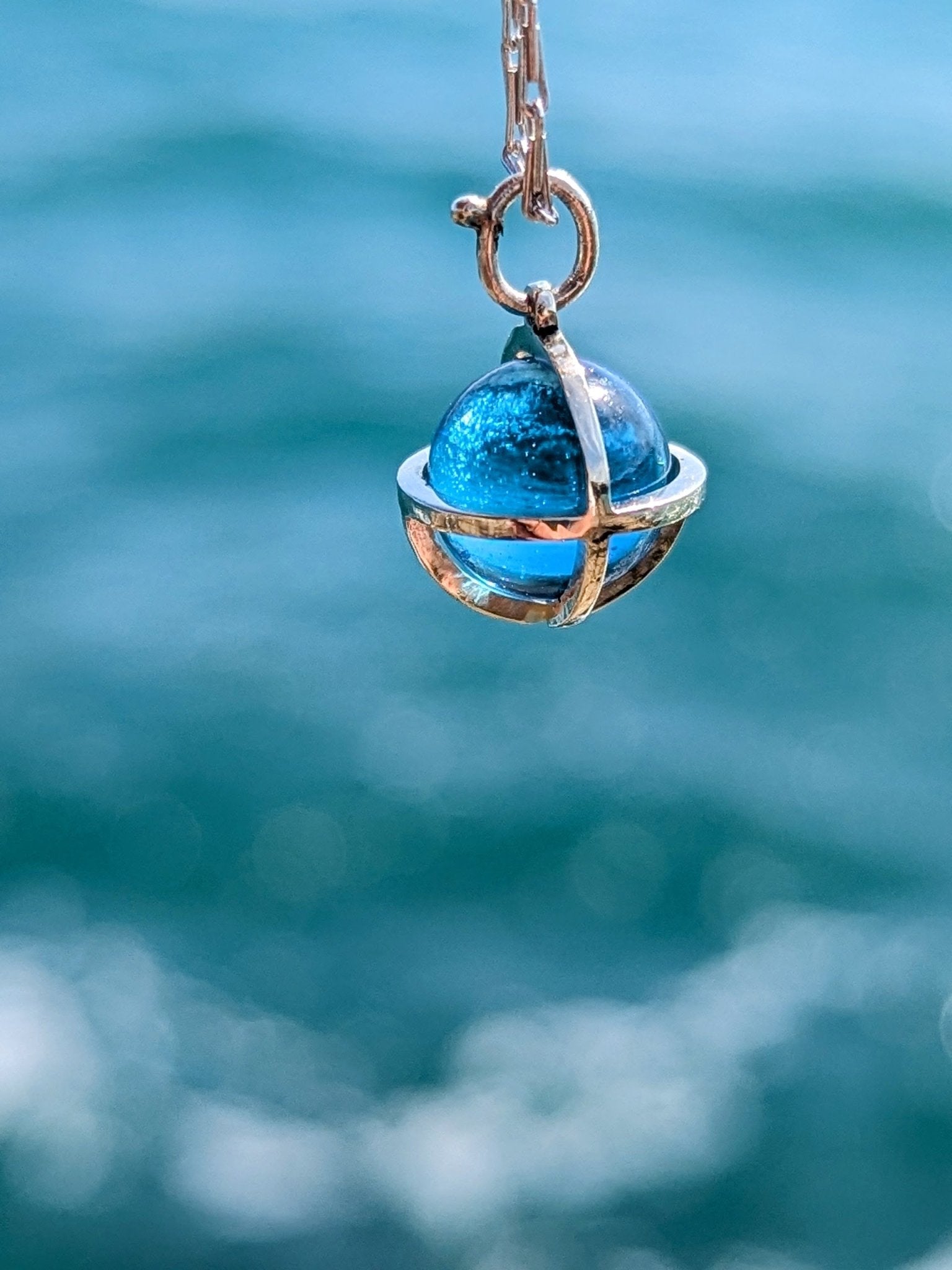 Drop of the Ocean Necklace in Fairtrade White Gold – Swiss Blue TopazNecklacesBooblinka Jewellery