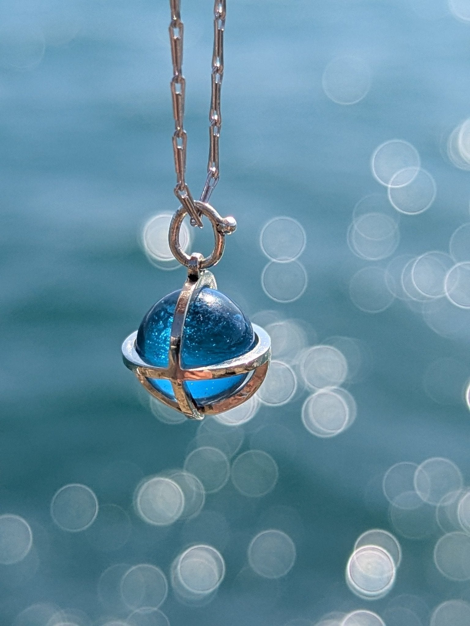 Drop of the Ocean Necklace in Fairtrade White Gold – Swiss Blue TopazNecklacesBooblinka Jewellery