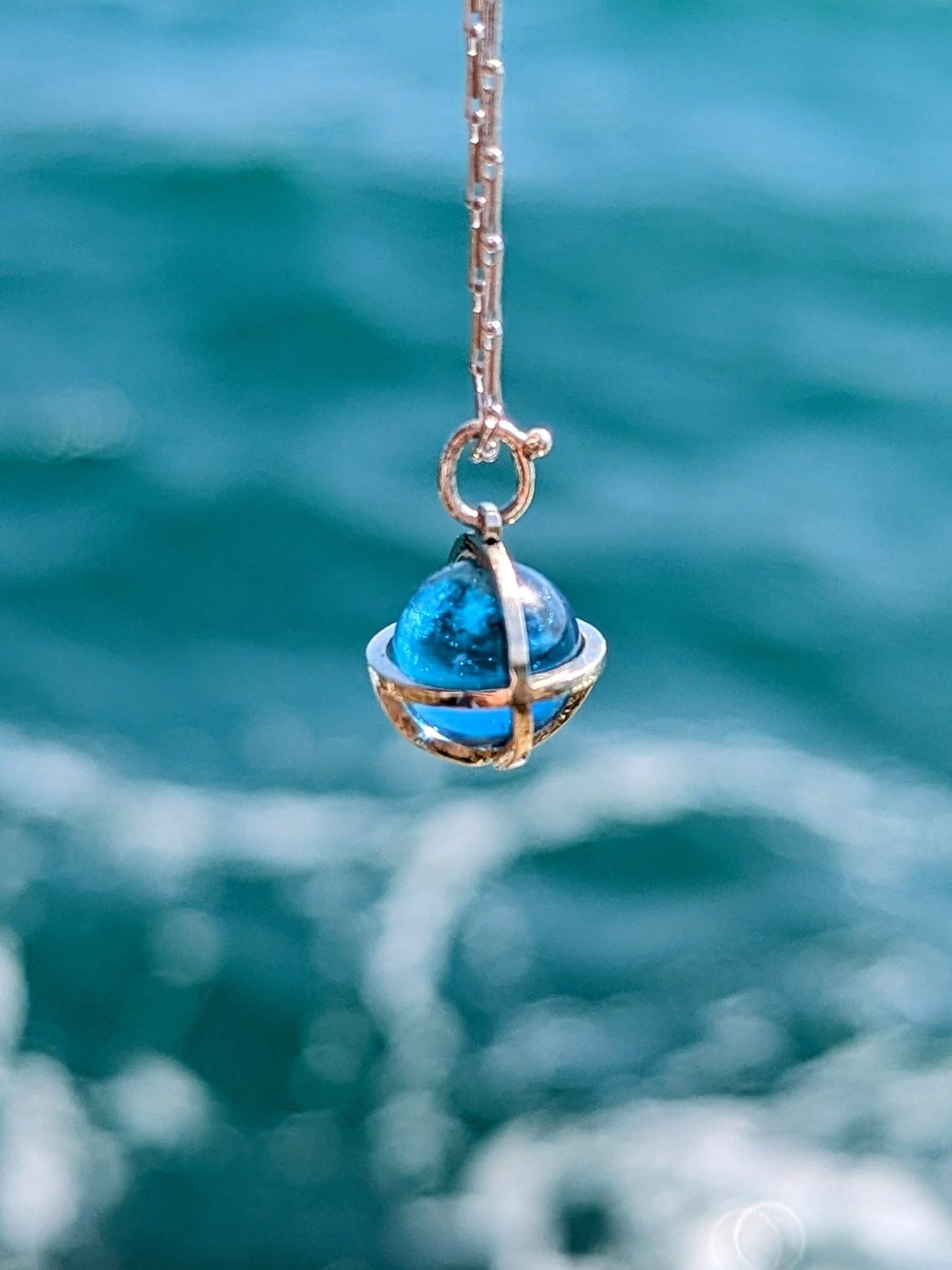 Drop of the Ocean Necklace in Fairtrade White Gold – Swiss Blue TopazNecklacesBooblinka Jewellery