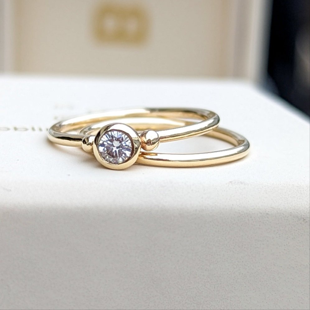 Engagement Gold Rings with Moissanite - DEI CollectionRingsBooblinka Jewellery