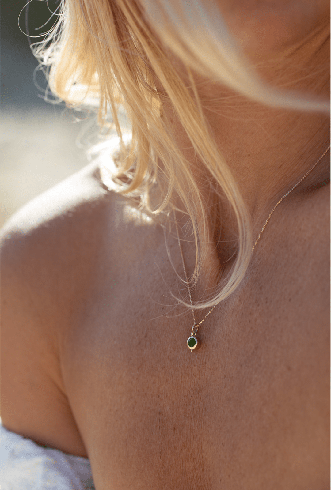 Green Sea Glass Necklace in Solid 9ct Gold – Allure CollectionNecklacesBooblinka Jewellery