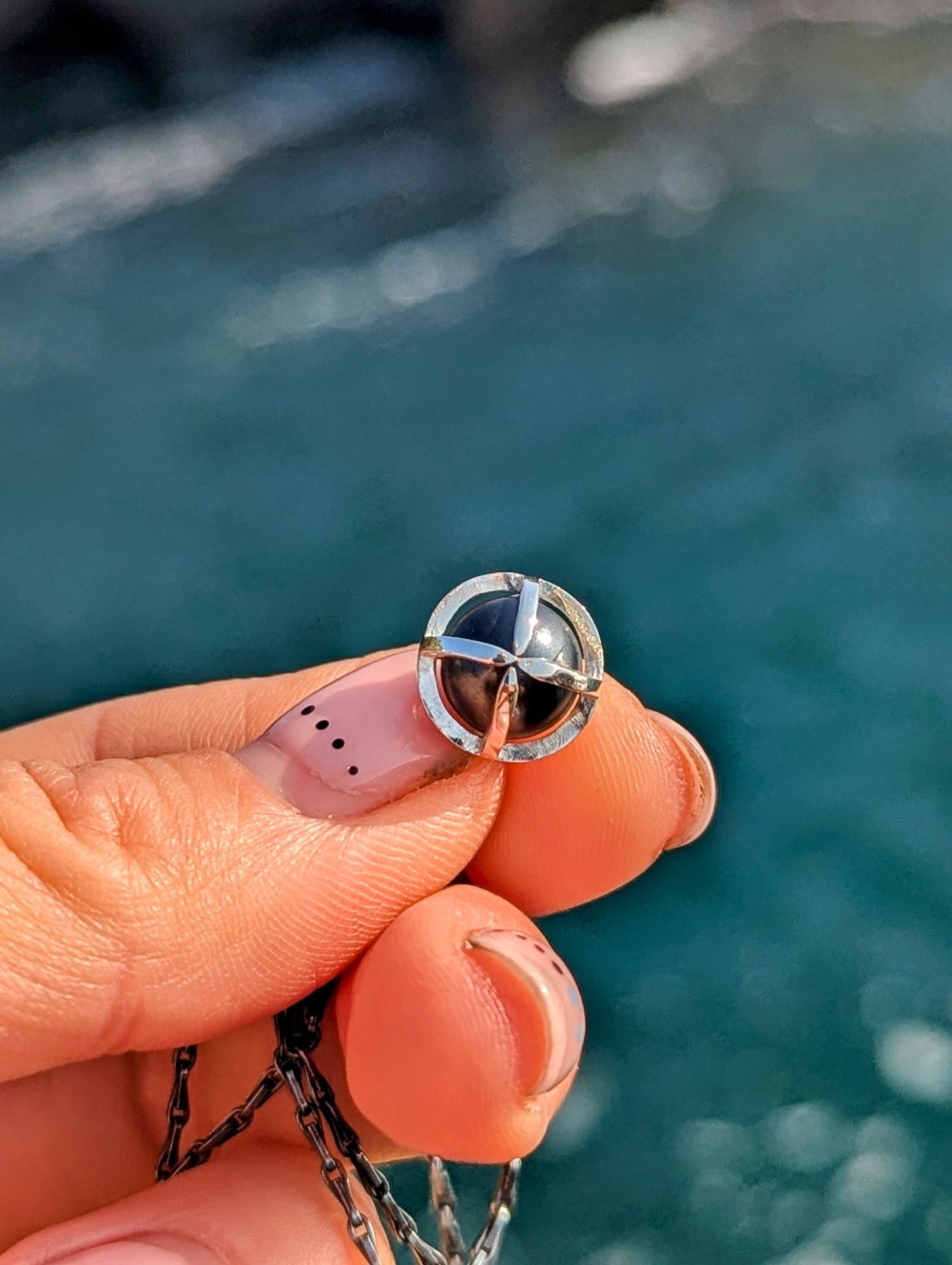 Hematite Sphere Necklace in Silver – One of a KindNecklacesBooblinka Jewellery