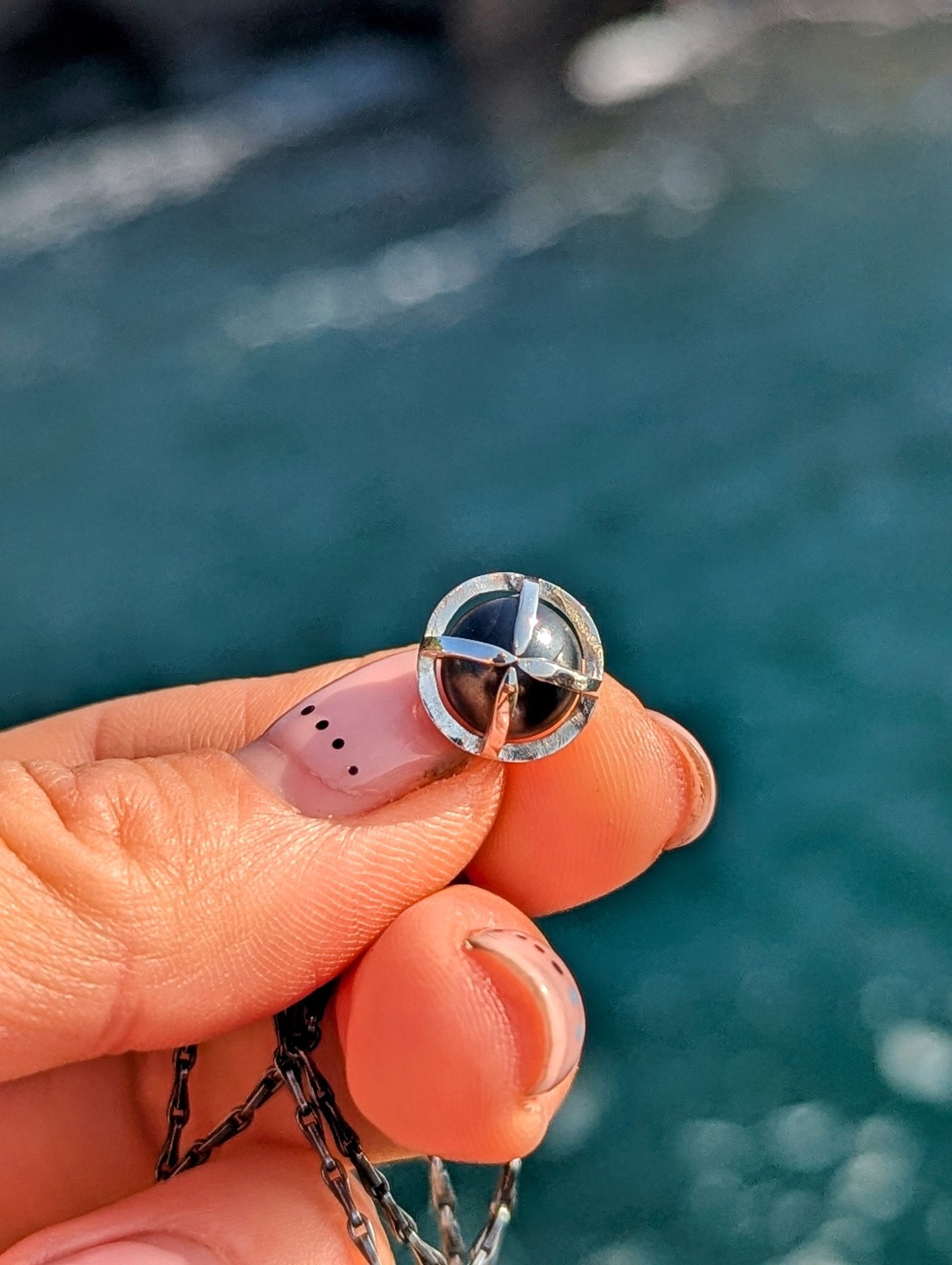 Hematite Sphere Necklace in Silver – One of a KindNecklacesBooblinka Jewellery