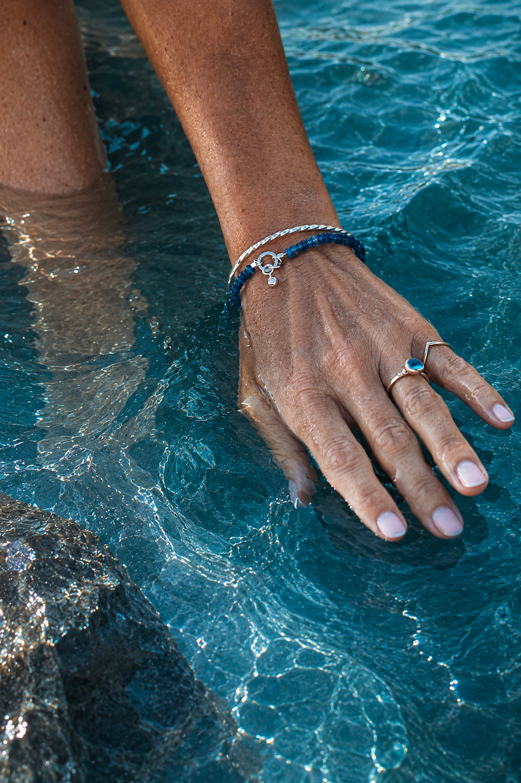 London Blue Topaz Bracelet with Removable Charm