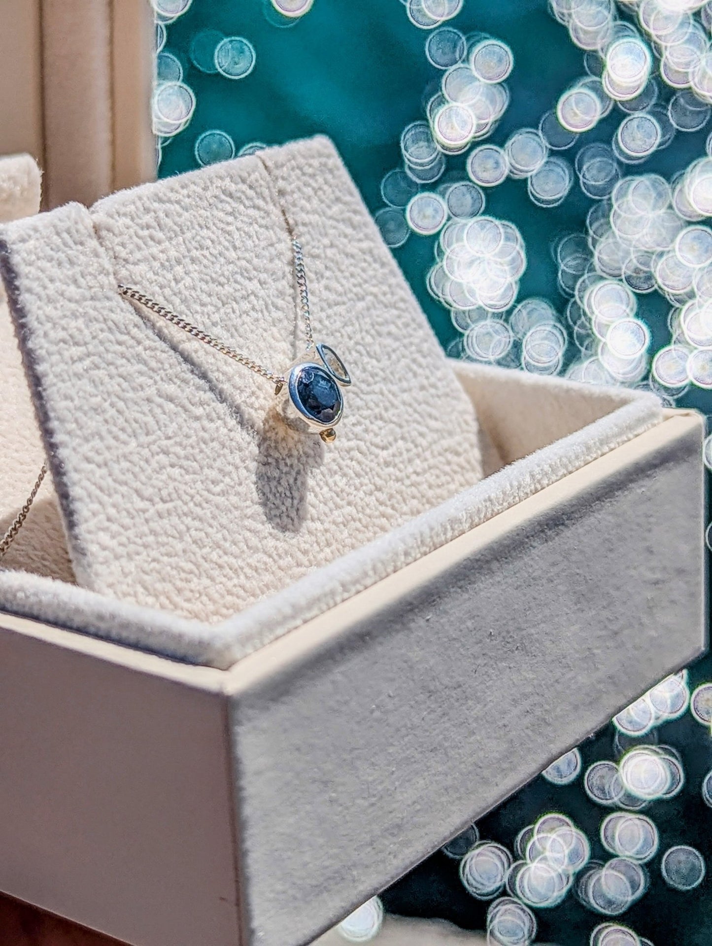 Silver Necklace with London Blue Topaz & White Zircon - Ocean CollectionNecklacesBooblinka Jewellery