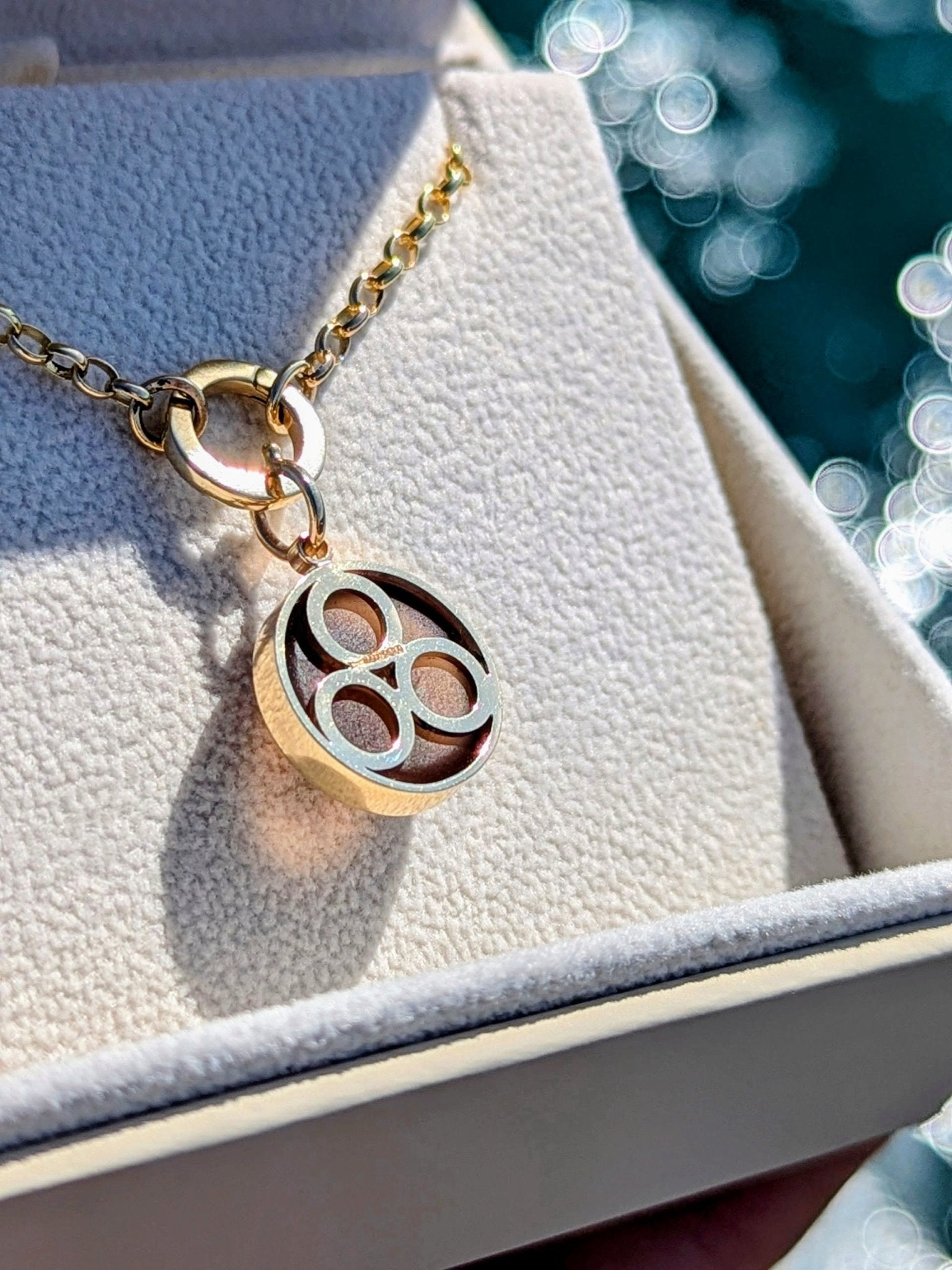 Solid 9ct Gold Necklace with Rare Mink Brown Sea Glass – Handmade in CornwallNecklacesBooblinka Jewellery