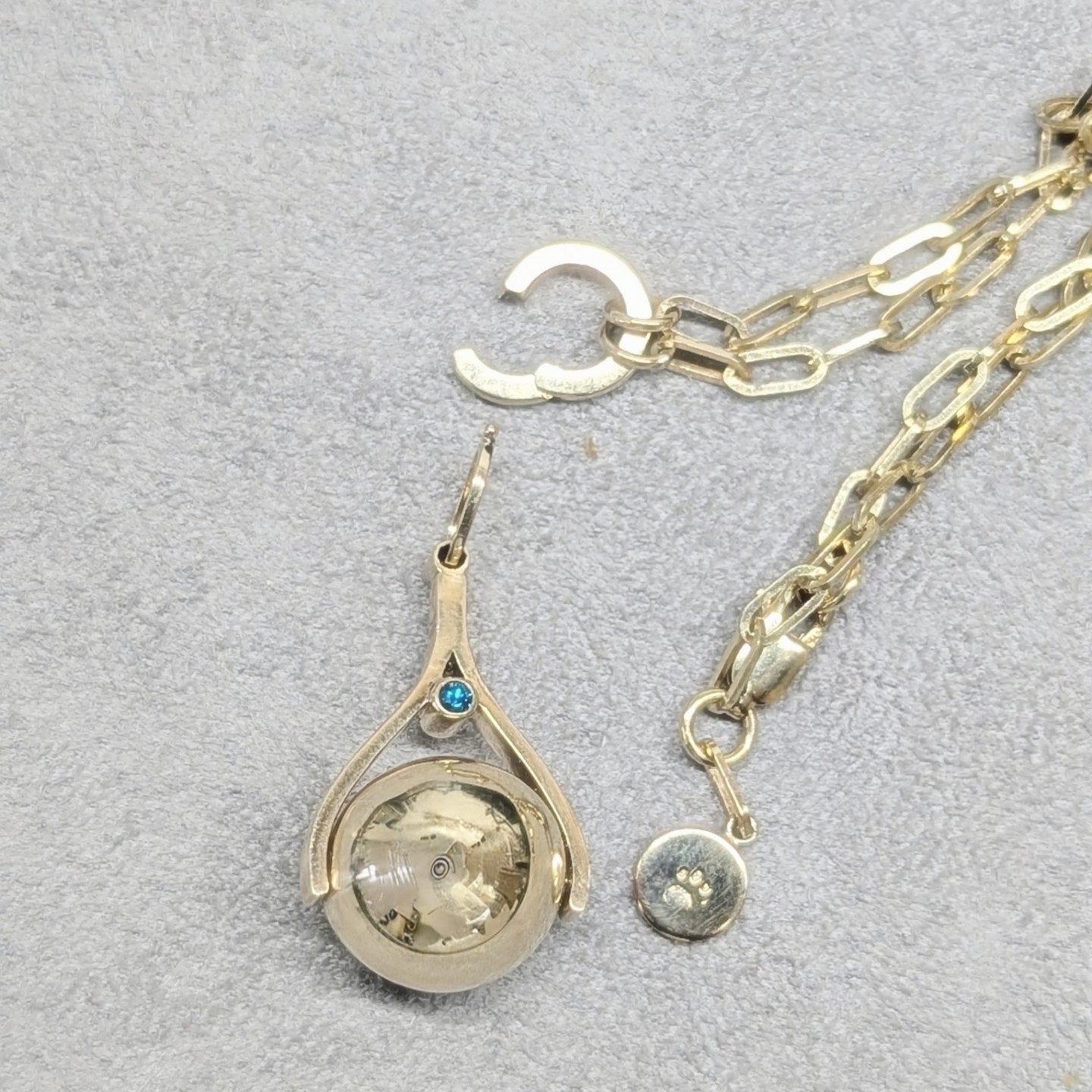 Spherical Spinning Necklace in Solid Gold - Made to Order, Personal or Memorial JewelleryNecklacesBooblinka Jewellery