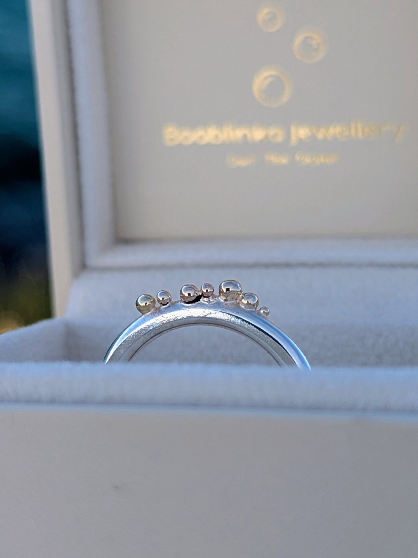 Sterling Silver Ring with 9ct Gold GranulesRingsBooblinka Jewellery