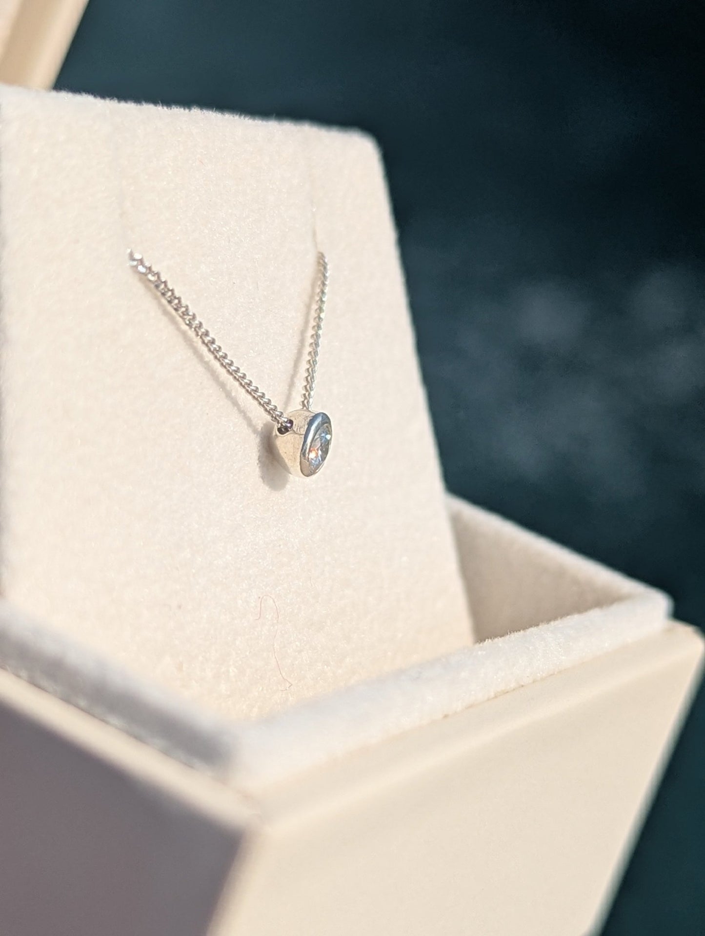 Sterling Silver Solitaire Moissanite Necklace – DEI CollectionNecklacesBooblinka Jewellery