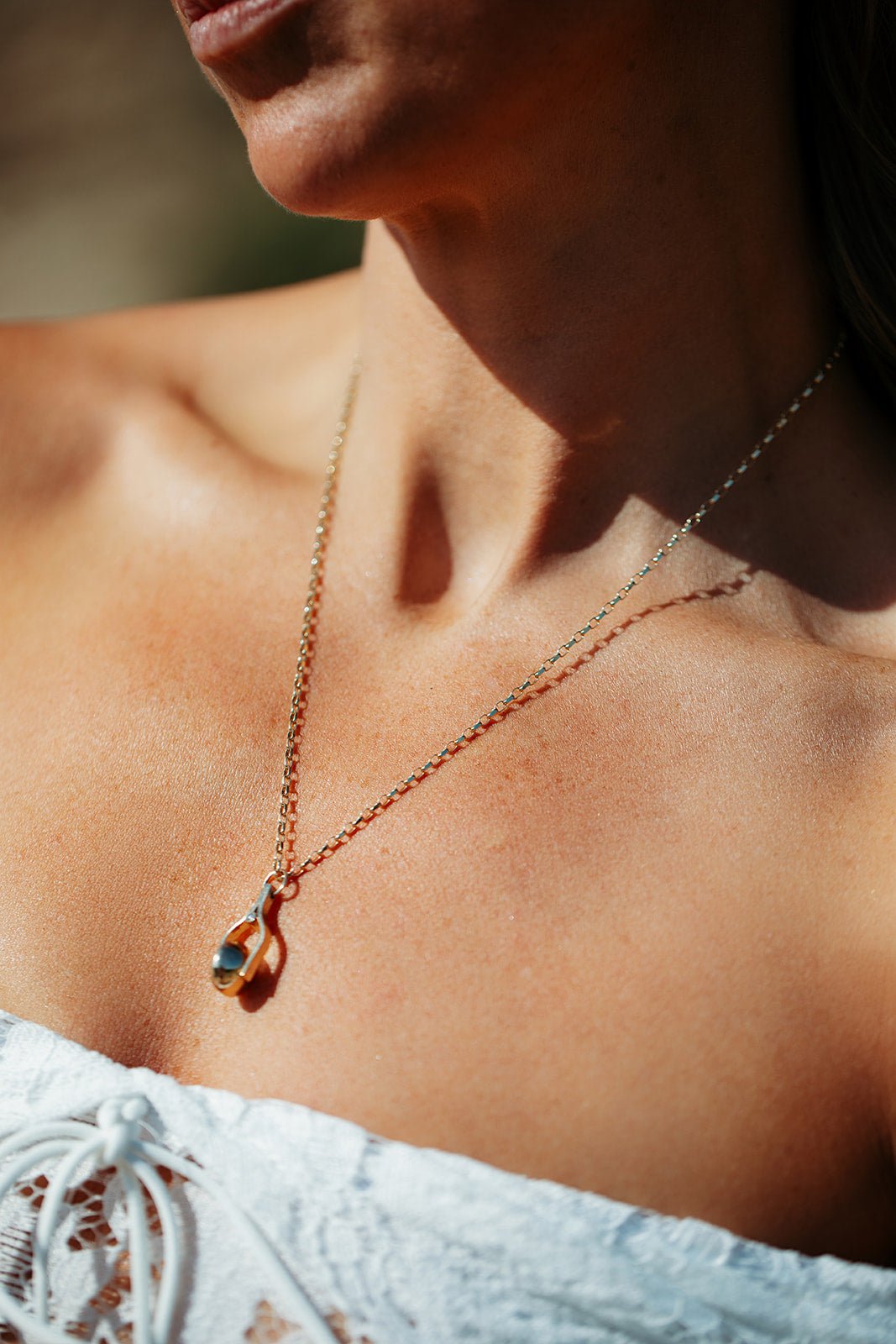 Sterling Silver Spinning Necklace with London Blue Topaz – Ready to ShipSpinning NecklacesBooblinka Jewellery