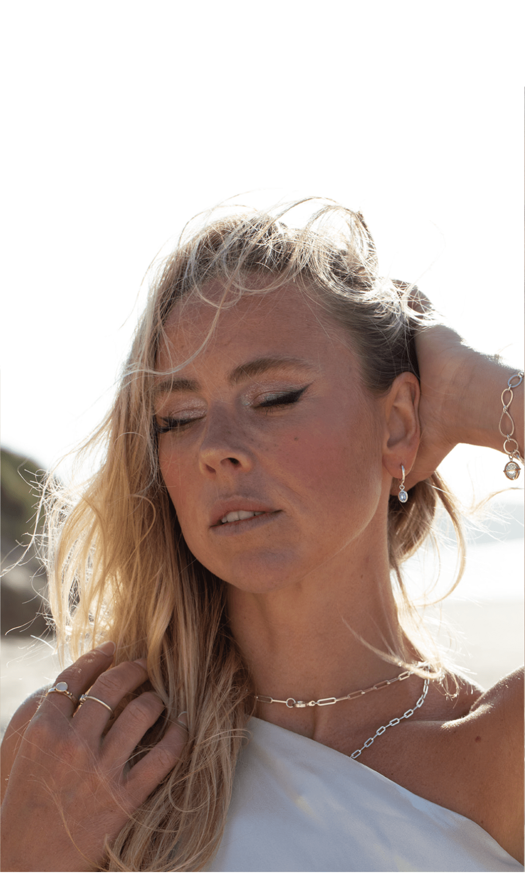 Swiss Blue Topaz Huggie Earrings in Sterling Silver – Ocean collectionEarringsBooblinka Jewellery