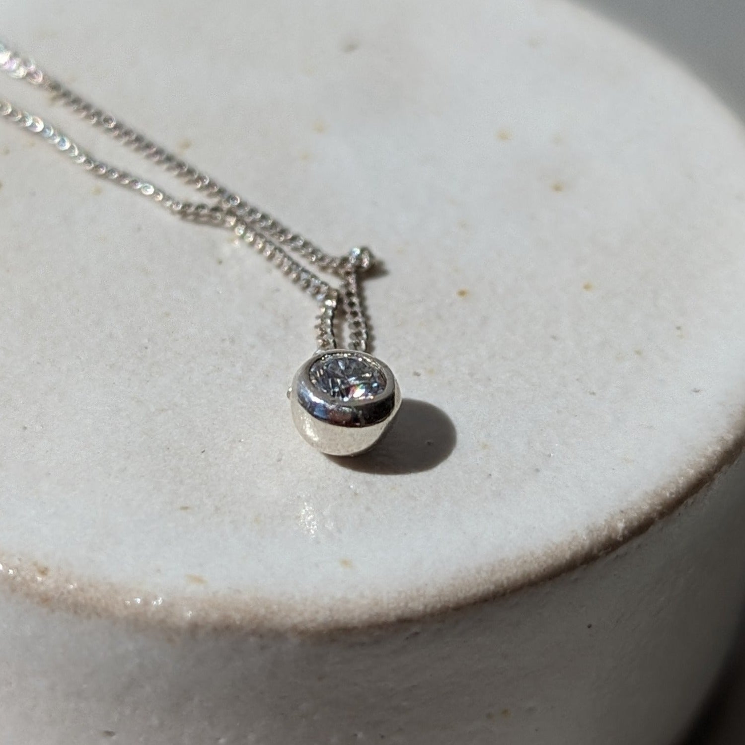 Sterling Silver Solitaire Moissanite Necklace – DEI Collection by Booblinka Jewellery
