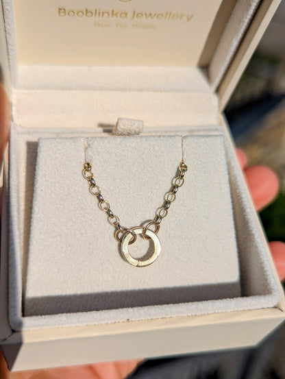 9ct Gold Belcher Chain with Opening Ring for Pendants – Made to OrderNecklacesBooblinka Jewellery