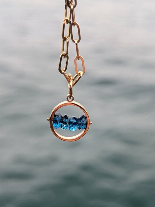 9ct Gold Blue Topaz Tactile Necklace – HALONecklacesBooblinka Jewellery