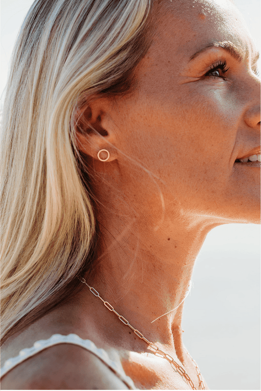 9ct Gold Circle Stud Earrings – Handmade Everyday EarringsEarringsBooblinka Jewellery