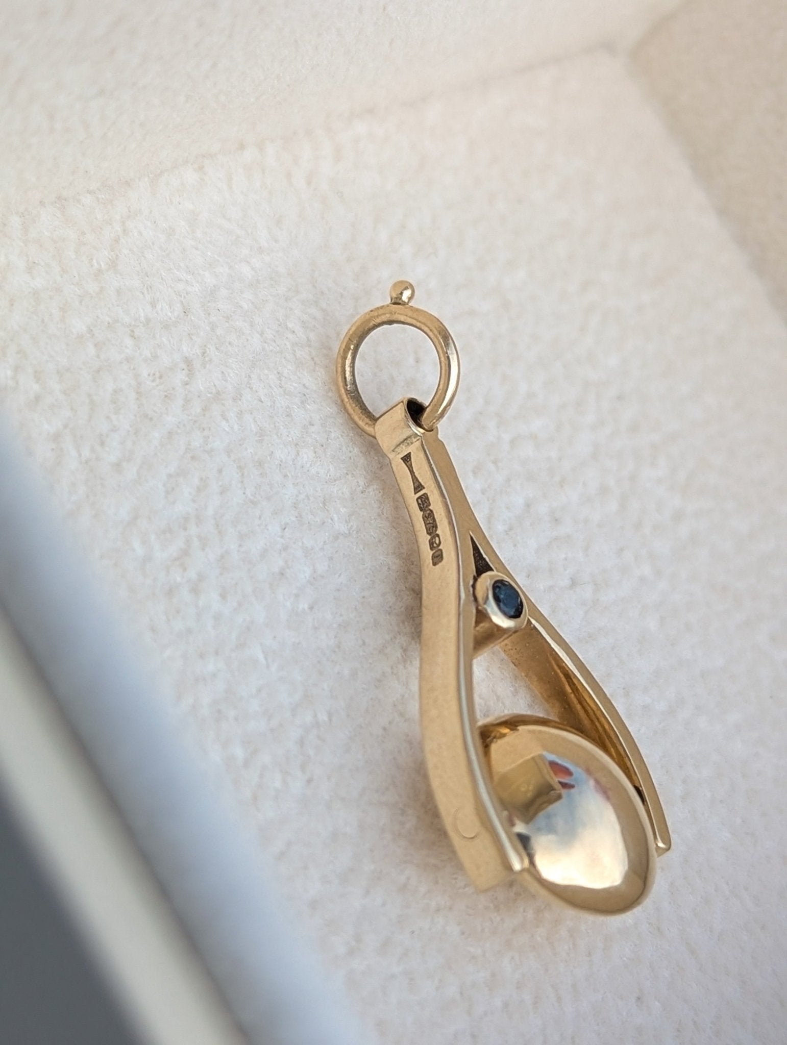 9ct Gold Mini Spinning Necklace with Teal SapphiresNecklacesBooblinka Jewellery
