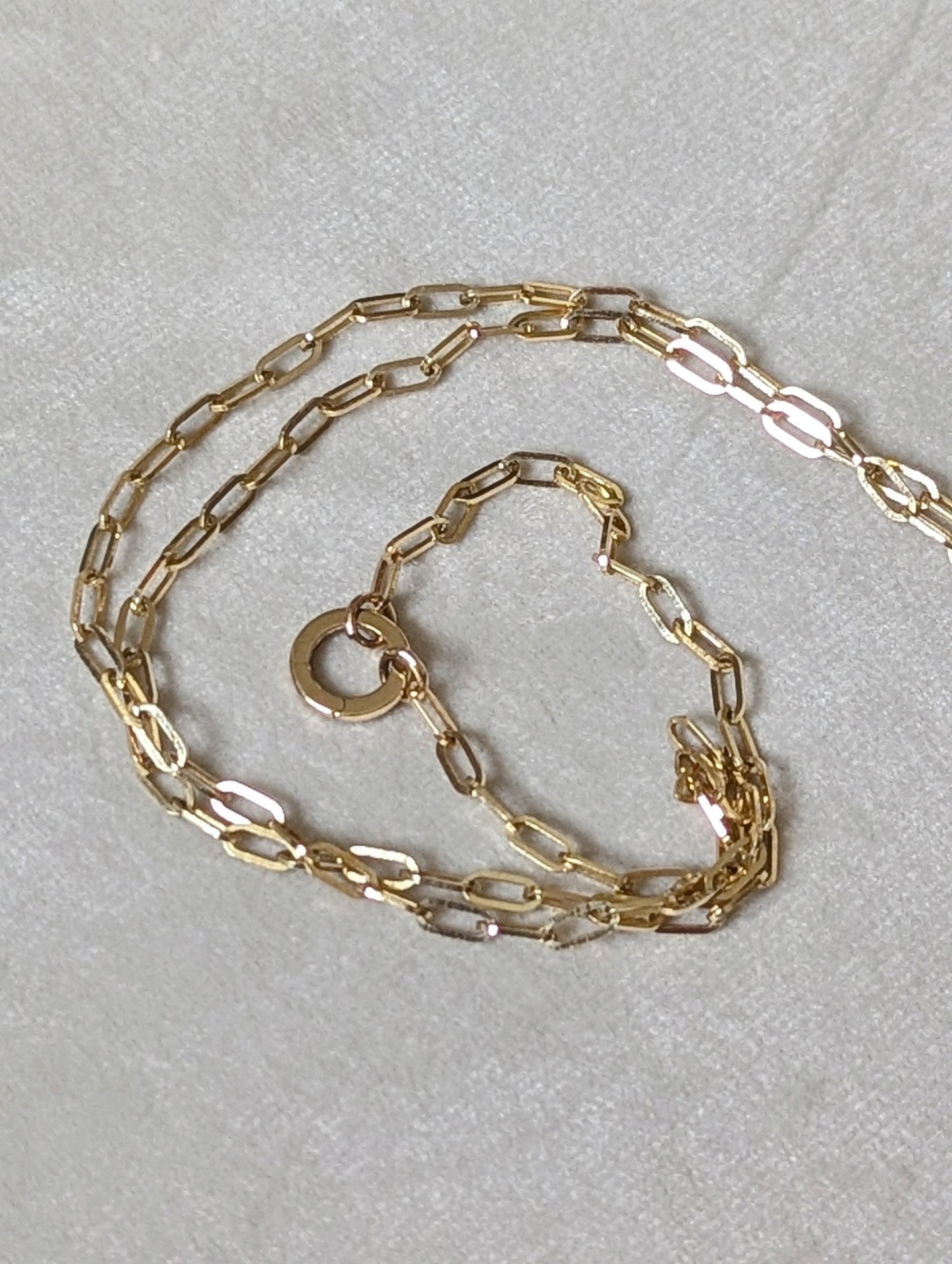 9ct Gold Paperclip Chain with Opening Ring – Made to OrderNecklacesBooblinka Jewellery