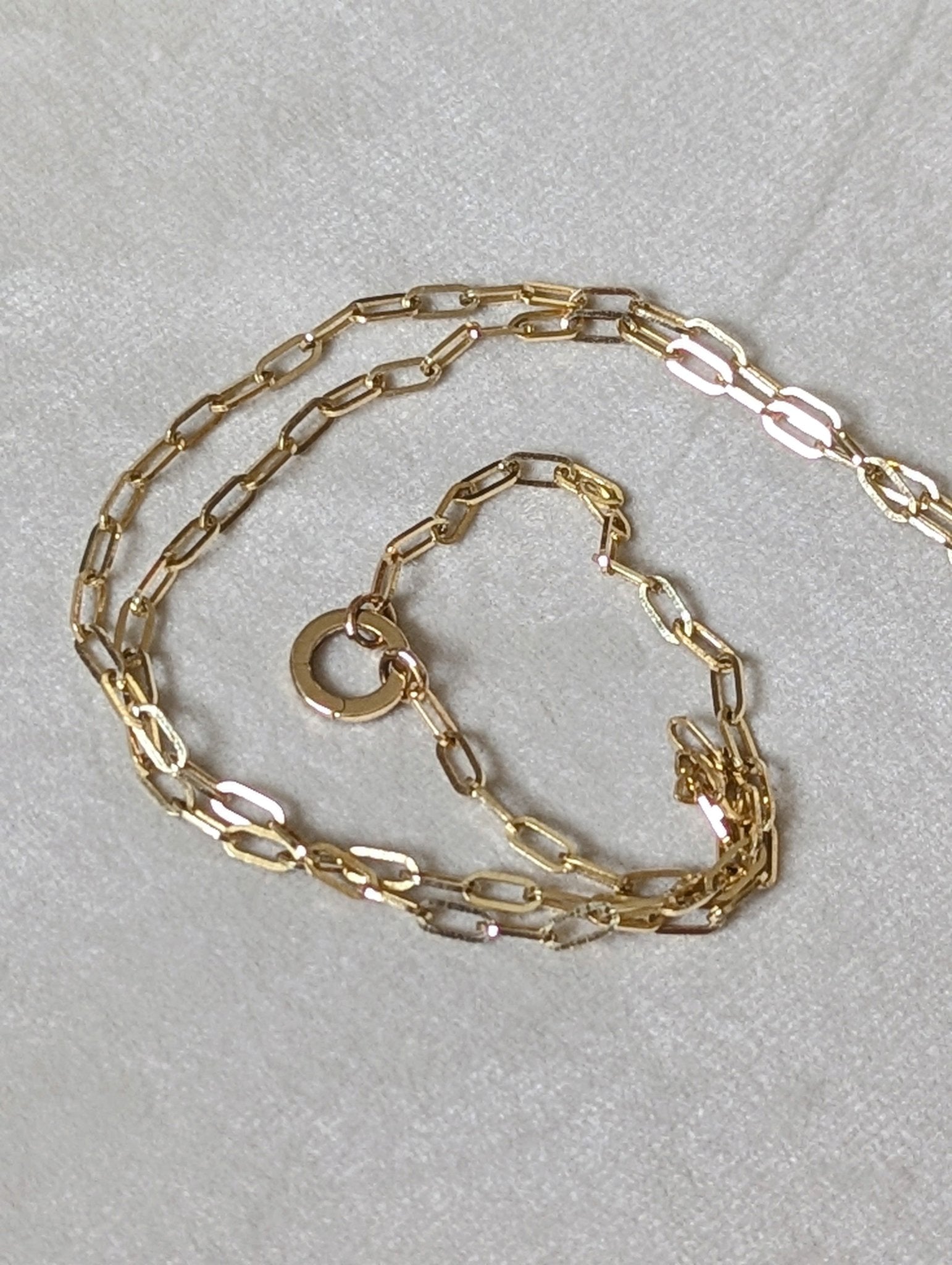 9ct Gold Paperclip Chain with Opening Ring – Made to OrderNecklacesBooblinka Jewellery