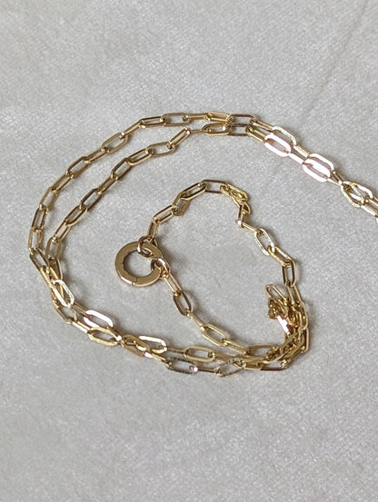 9ct Gold Paperclip Chain with Opening Ring – Made to OrderNecklacesBooblinka Jewellery