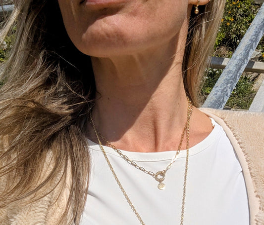 9ct Gold Paperclip Chain with Opening Ring – Made to OrderNecklacesBooblinka Jewellery