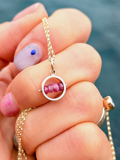 9ct Gold Ruby Tactile Necklace – Mini HALONecklacesBooblinka Jewellery