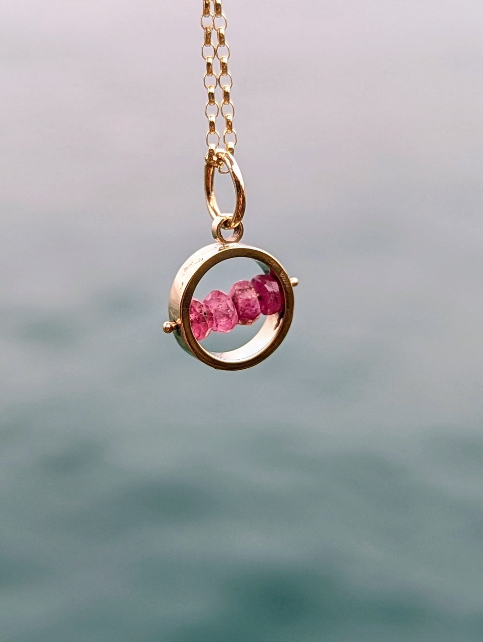 9ct Gold Ruby Tactile Necklace – Mini HALONecklacesBooblinka Jewellery