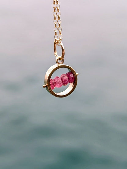 9ct Gold Ruby Tactile Necklace – Mini HALONecklacesBooblinka Jewellery