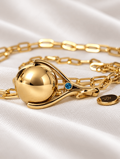 9ct Gold Spinning Ball Necklace – Made to OrderNecklacesBooblinka Jewellery