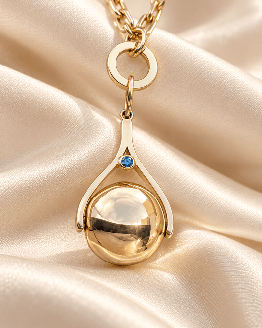 9ct Gold Spinning Ball Necklace – Made to OrderNecklacesBooblinka Jewellery