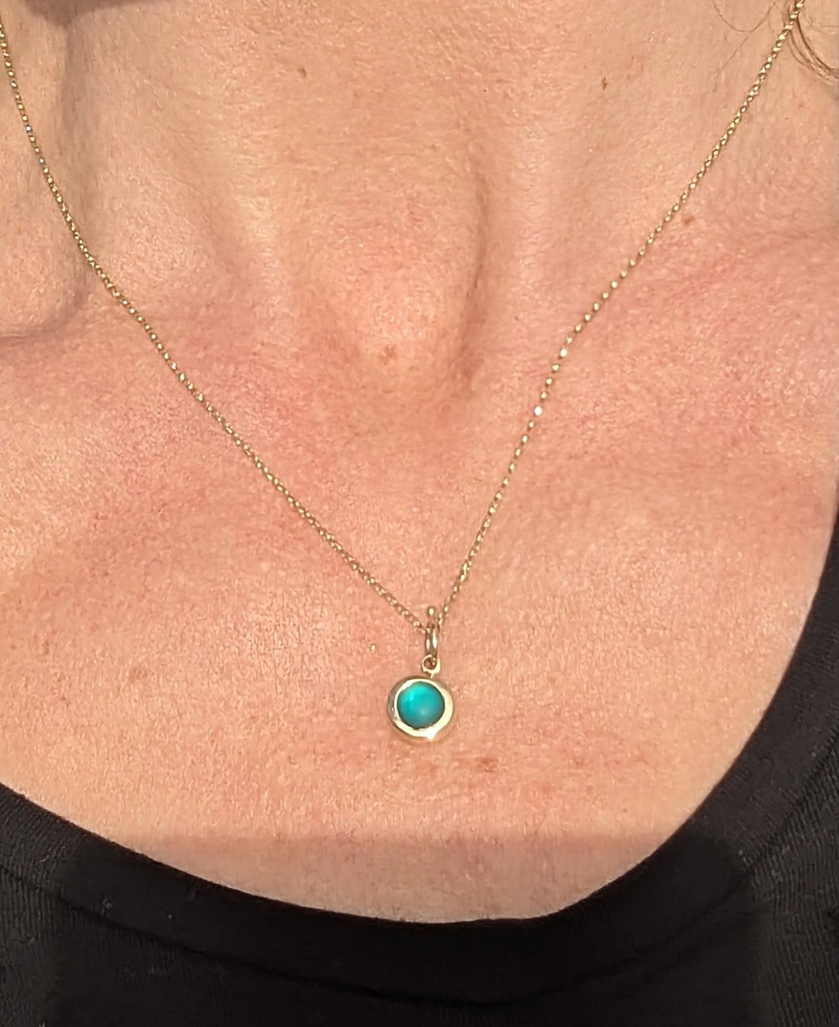 9ct Gold Teal Sea Glass NecklaceNecklacesBooblinka Jewellery