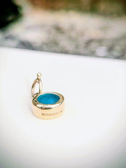 9ct Gold Teal Sea Glass NecklaceNecklacesBooblinka Jewellery