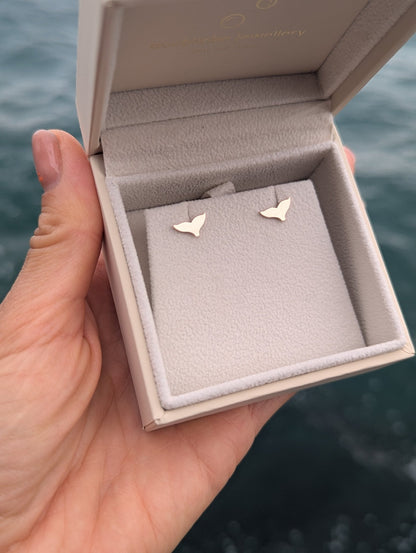 9ct Rose Gold Mermaid Tail Stud Earrings – Handmade in CornwallEarringsBooblinka Jewellery