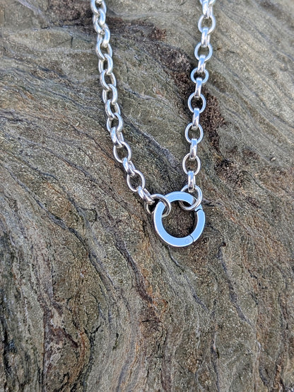 Sterling Silver Belcher Chain with Opening Ring – Made to Order