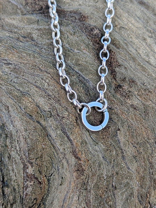 Sterling Silver Belcher Chain with Opening Ring – Made to Order