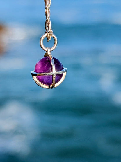 Amethyst Sphere Necklace in Silver – Made to OrderNecklacesBooblinka Jewellery