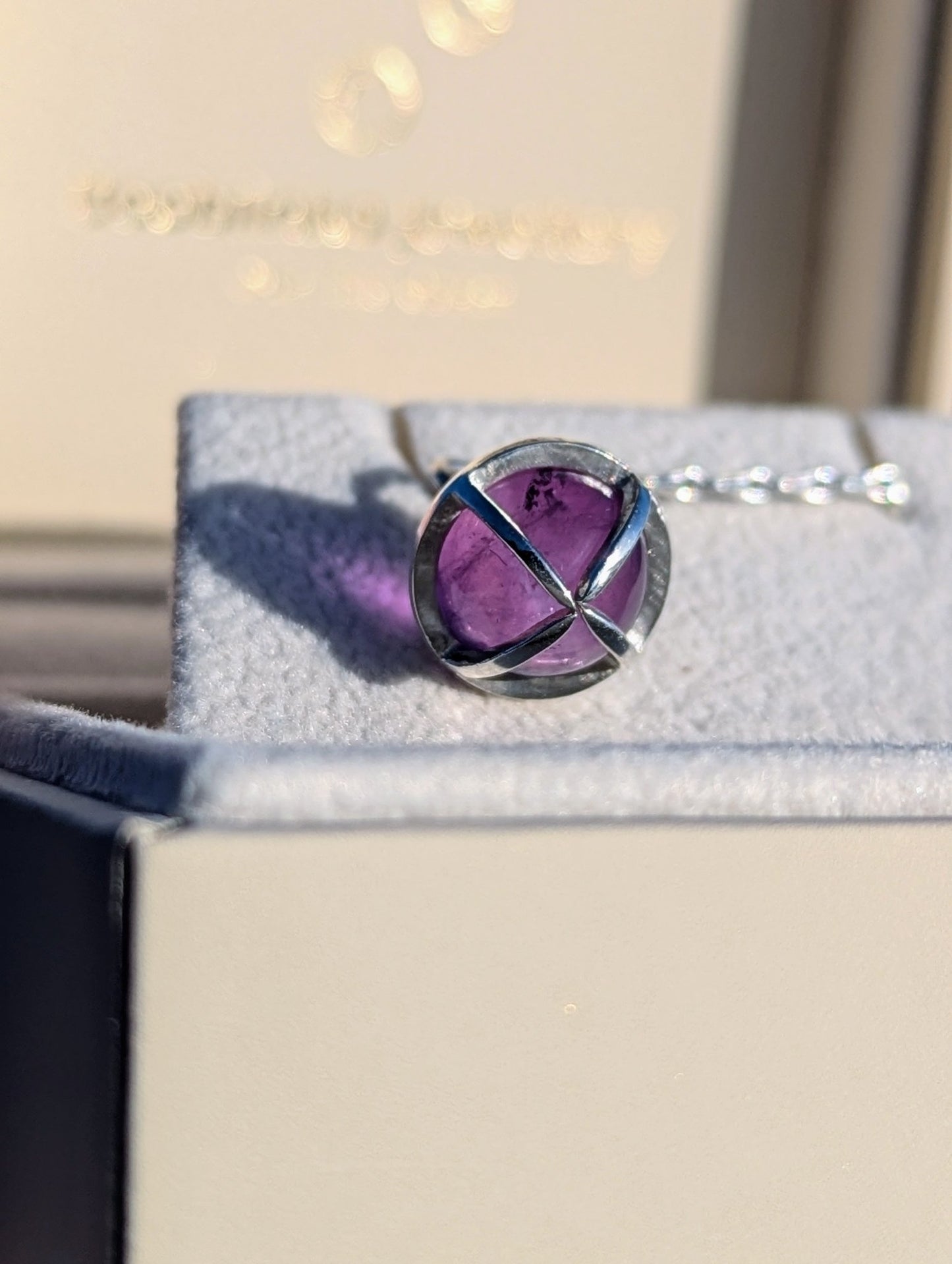 Amethyst Sphere Necklace in Silver – Made to OrderNecklacesBooblinka Jewellery