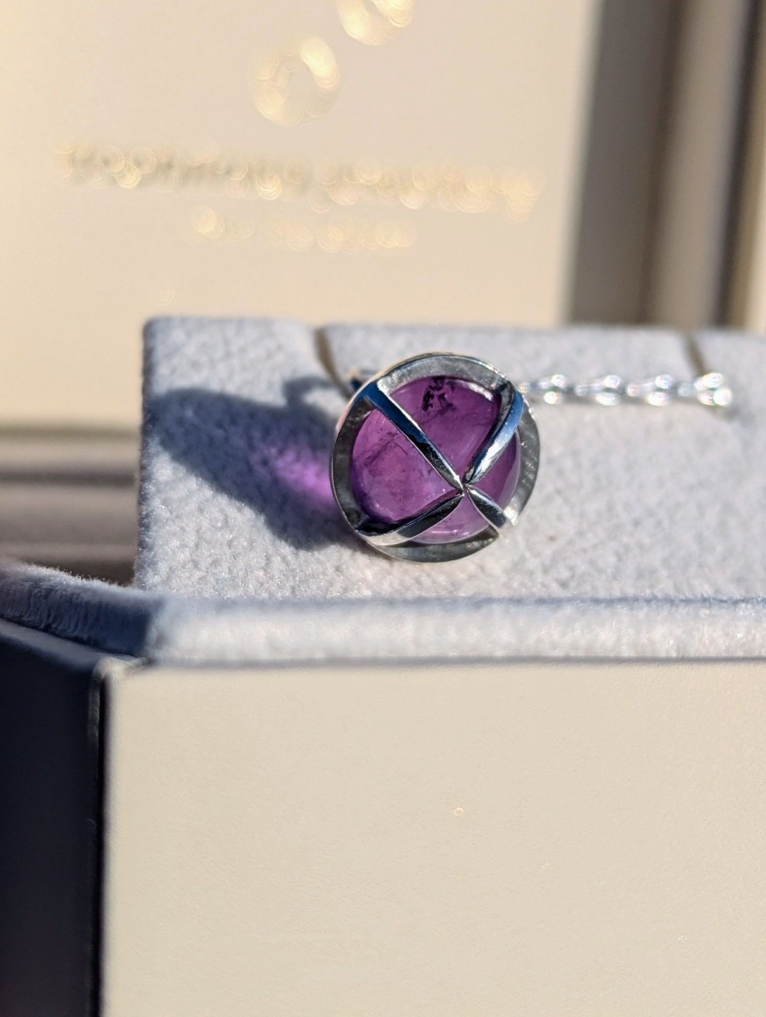 Amethyst Sphere Necklace in Silver – Made to OrderNecklacesBooblinka Jewellery