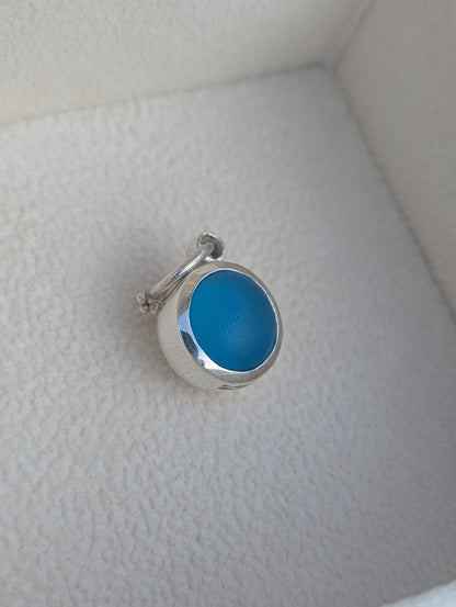 Blue Sea Glass Necklace in Sterling SilverNecklacesBooblinka Jewellery