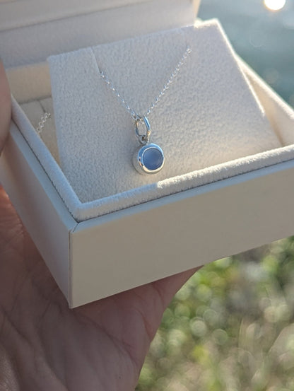 Blue Sea Glass Necklace in Sterling Silver – Everyday Ocean JewelleryNecklacesBooblinka Jewellery