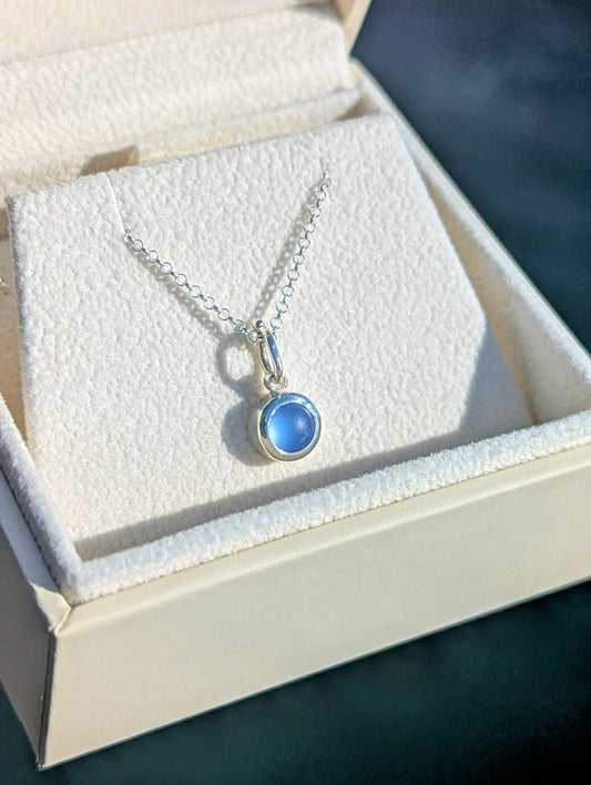 Blue Sea Glass Necklace in Sterling Silver – Everyday Ocean JewelleryNecklacesBooblinka Jewellery