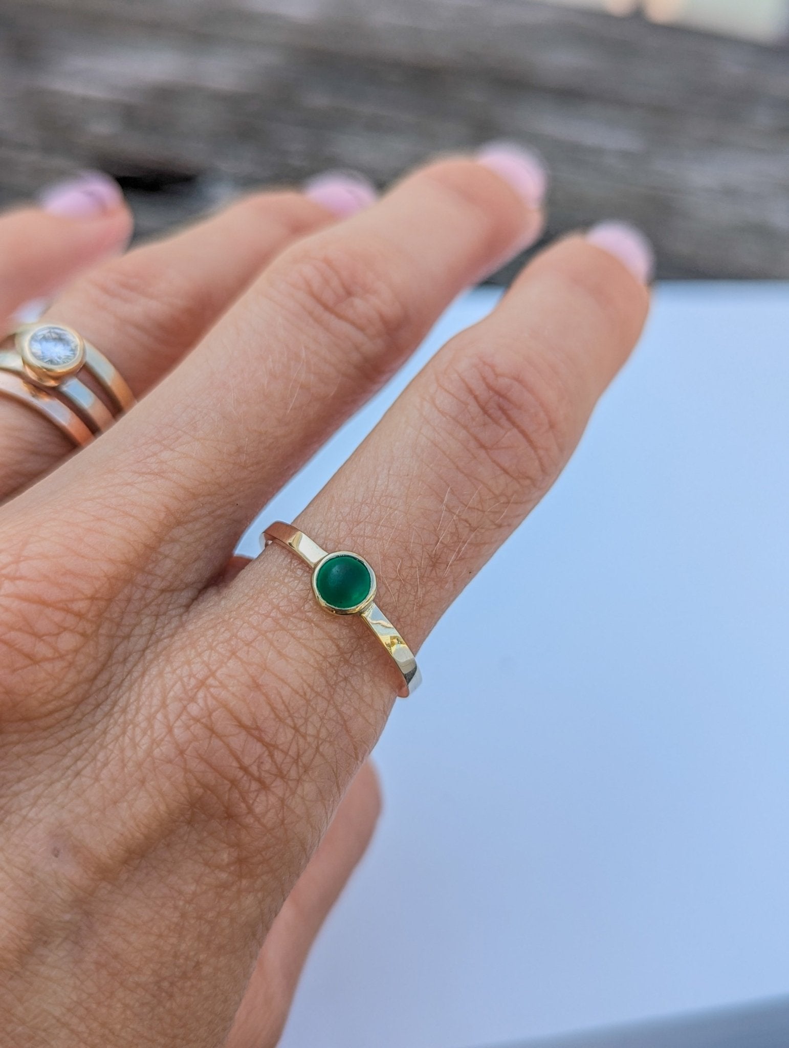 (Copy) 9 - Carat Gold Green Sea Glass RingBooblinka Jewellery