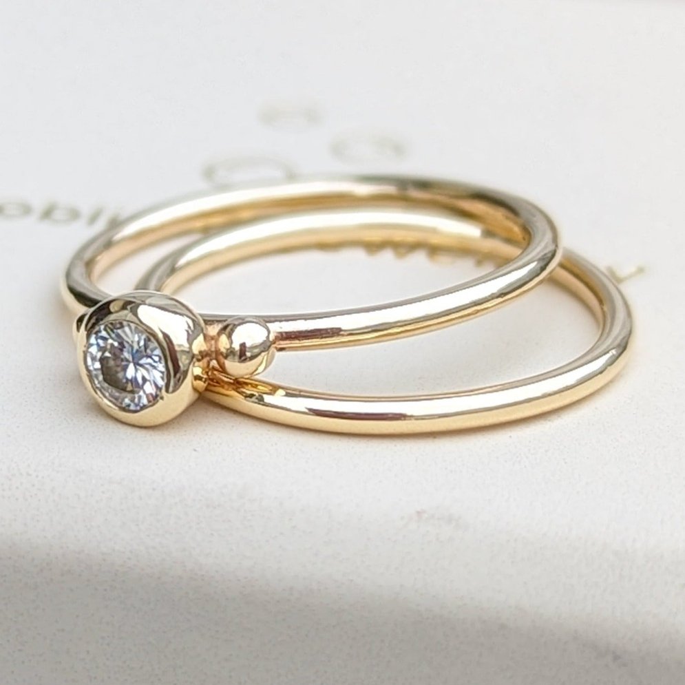 Engagement Gold Rings with Moissanite - DEI CollectionRingsBooblinka Jewellery