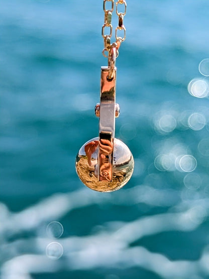 Gold Spinning Necklace with Ocean Diamonds - Ready to ShipNecklacesBooblinka Jewellery