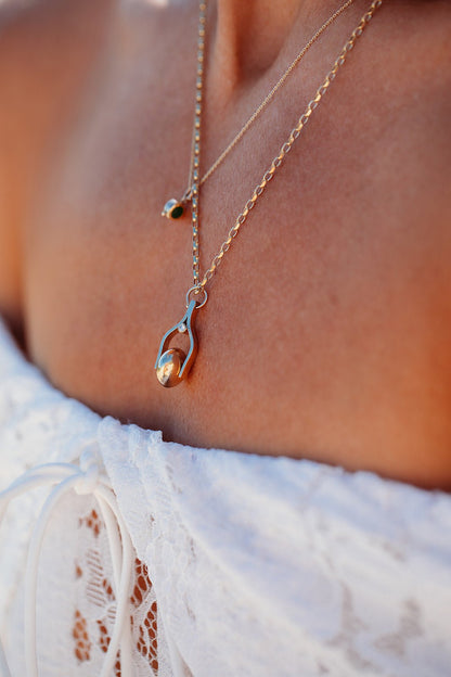 Green Sapphire Spinning Necklace in Solid 9ct GoldNecklacesBooblinka Jewellery