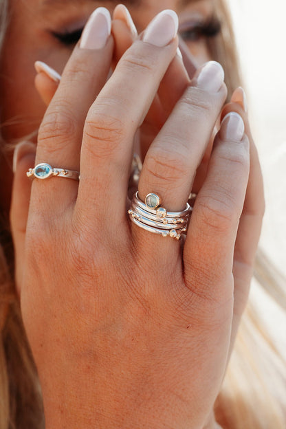 London Blue Topaz and Diamonds Stacker Rings - Ocean CollectionRingsBooblinka Jewellery