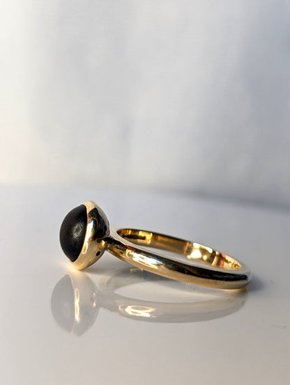 Pirate Black Sea Glass Gold Ring – Unique Alternative Engagement Ring - Allure CollectionRingsBooblinka Jewellery