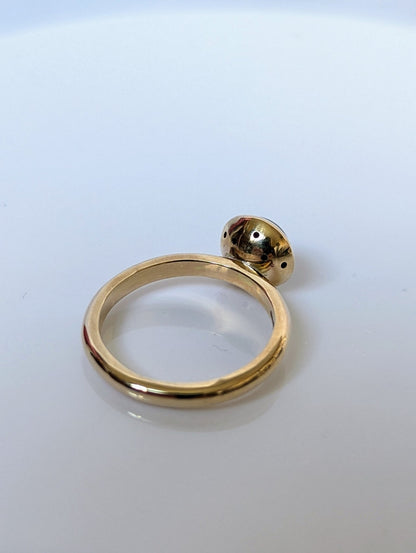 Pirate Black Sea Glass Gold Ring – Unique Alternative Engagement Ring - Allure CollectionRingsBooblinka Jewellery