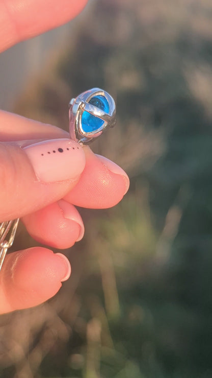 Silver Spinning Swiss Blue Topaz Necklace – ORB